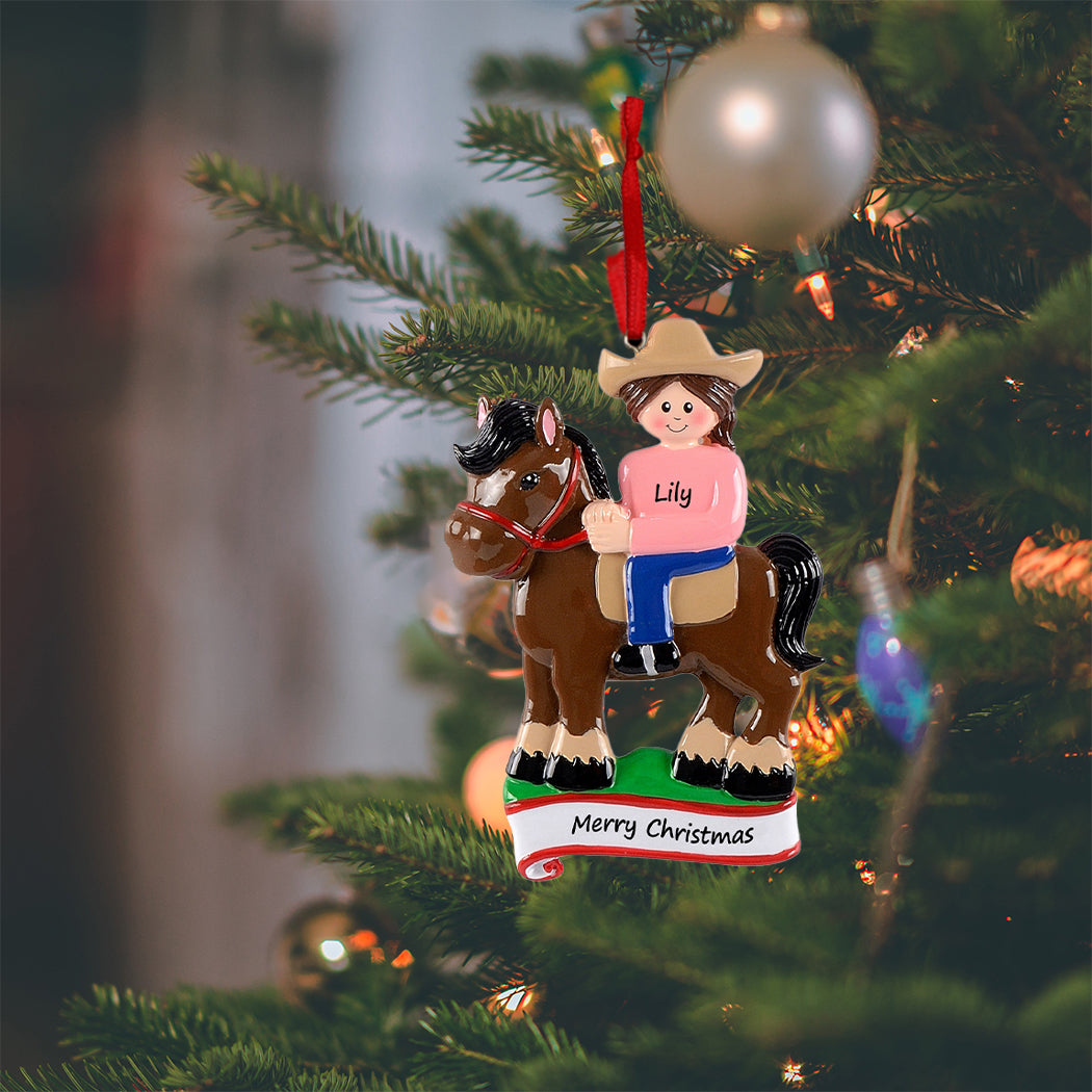 Personalized Horse Riding Girl Ornament