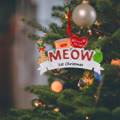 Personalized I Love My Cats Meow Ornament