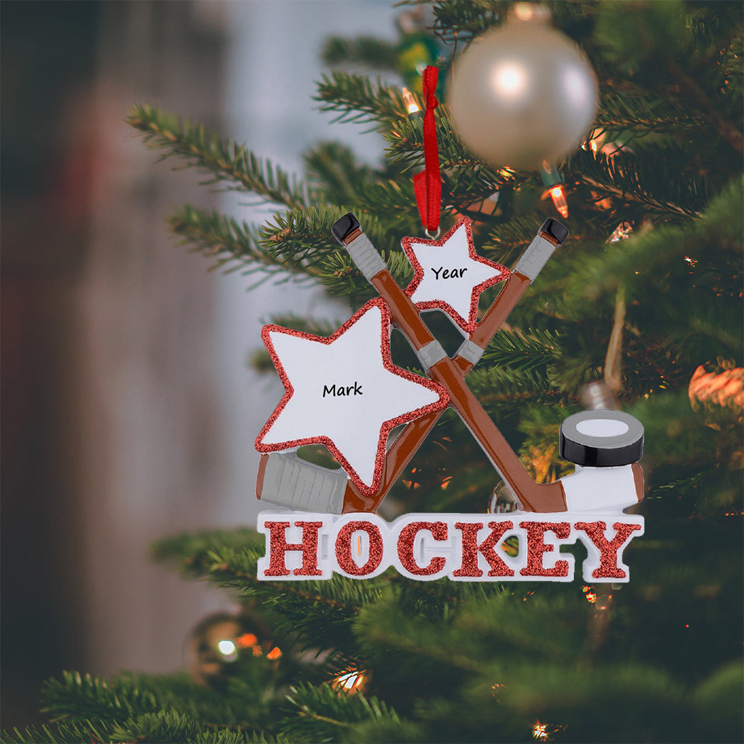 Personalized Ice Hockey Sticks Ornament