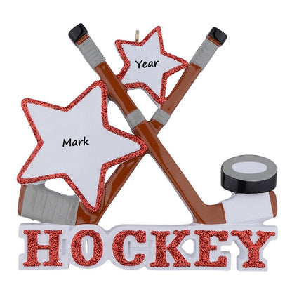 Personalized Ice Hockey Sticks Ornament