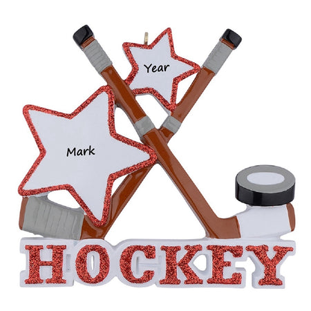 Personalized Ice Hockey Sticks Ornament