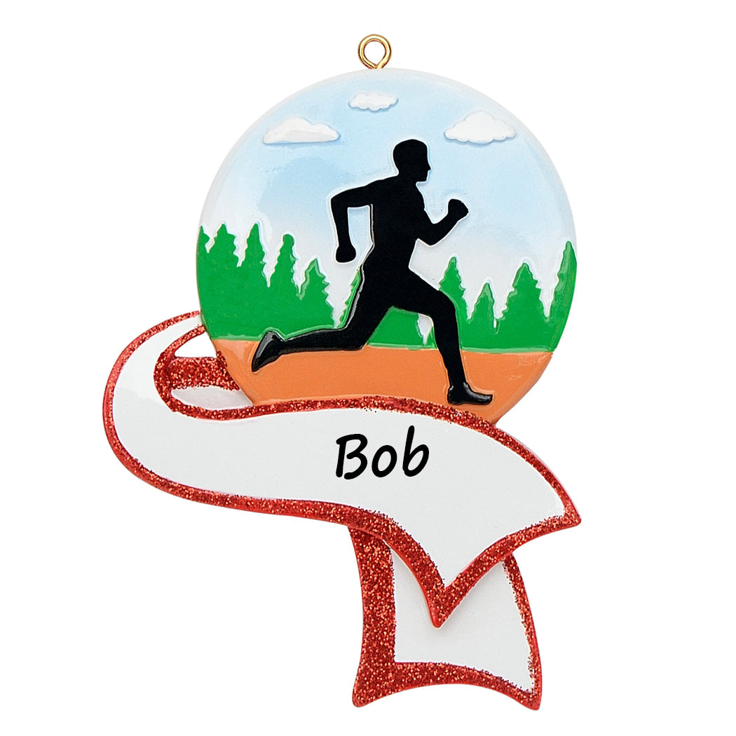 Personalized Jogger Boy Ornament