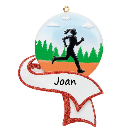 Personalized Jogger Girl Ornament