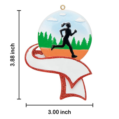 Personalized Jogger Girl Ornament