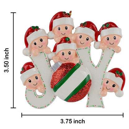 Personalized Joy Family of 7 Christmas Ornament
