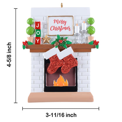 Personalized Joy Mantel Stocking Family of 2 Christmas Ornament