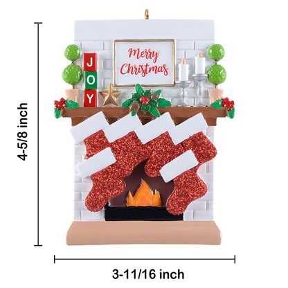 Personalized Joy Mantel Stocking Family of 6 Christmas Ornament