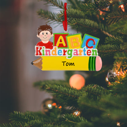Personalized Kindergarten Boy Ornament