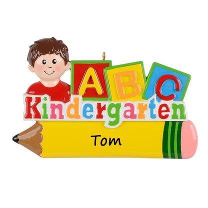 Personalized Kindergarten Boy Ornament