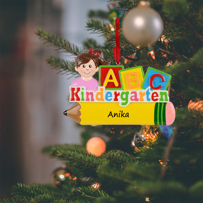Personalized Kindergarten Girl Ornament