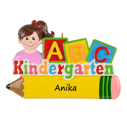 Personalized Kindergarten Girl Ornament