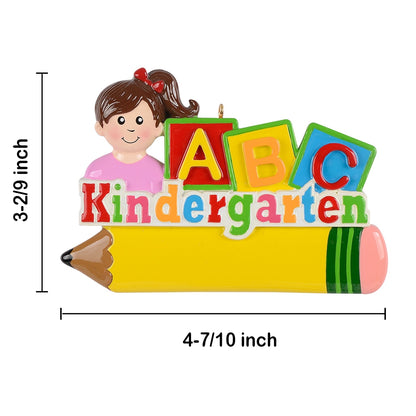 Personalized Kindergarten Girl Ornament