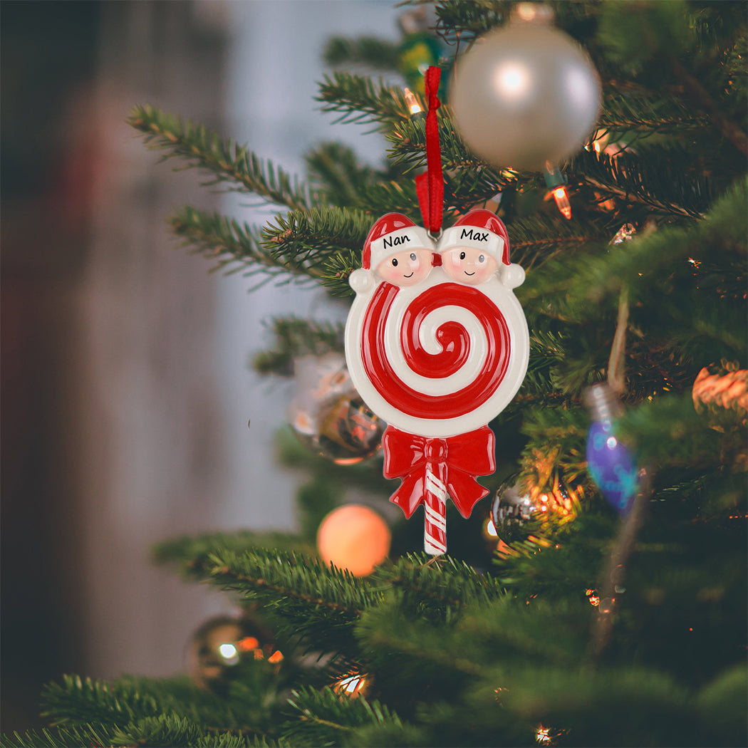 Lollipop Family of 2 Personalized Ornament