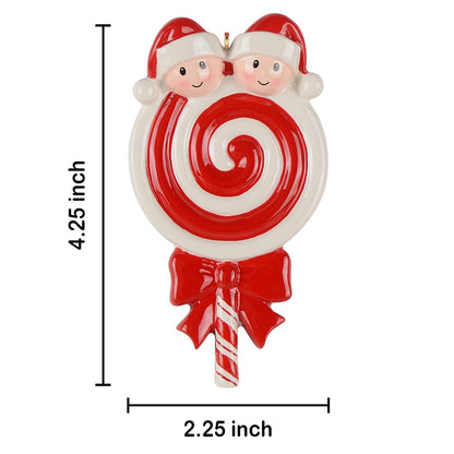Lollipop Family of 2 Personalized Ornament