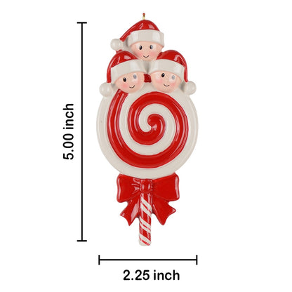 Lollipop Family of 3 Personalized Ornament