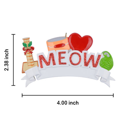 Personalized MEOW Cat Ornament