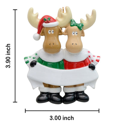 Personalized Moose Family of 2 Ornament
