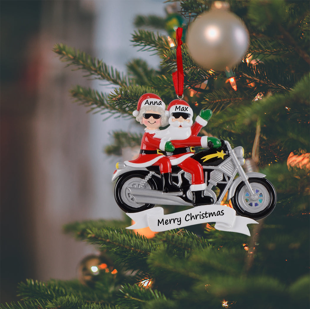 Motorcycle Couple Personalized Ornament