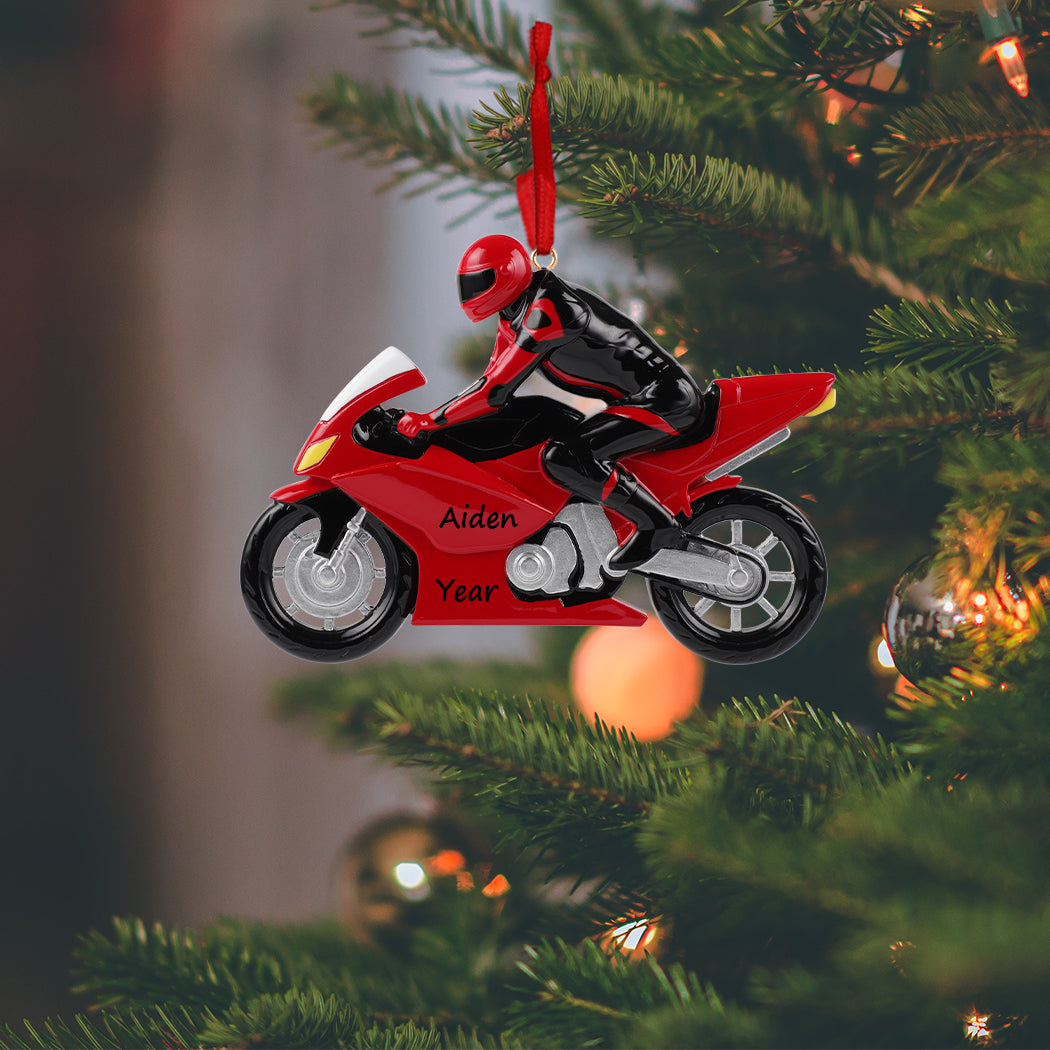 Personalized Motorcycle Rider Ornament