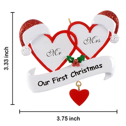 Personalized Mr. and Mrs. Our First Christmas Couple Ornament