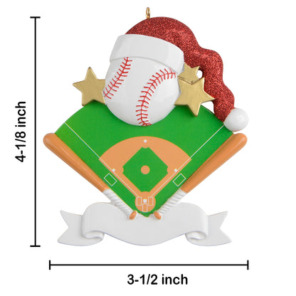 Personalized Mr. Baseball Field Christmas Ornament