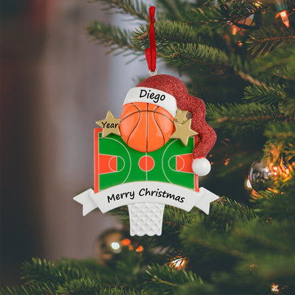 Personalized Mr. Basketball Court Christmas Ornament