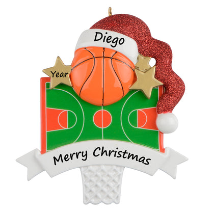 Personalized Mr. Basketball Court Christmas Ornament