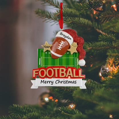 Personalized Mr. Football Field Christmas Ornament