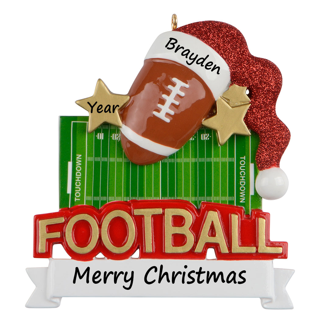 Personalized Mr. Football Field Christmas Ornament