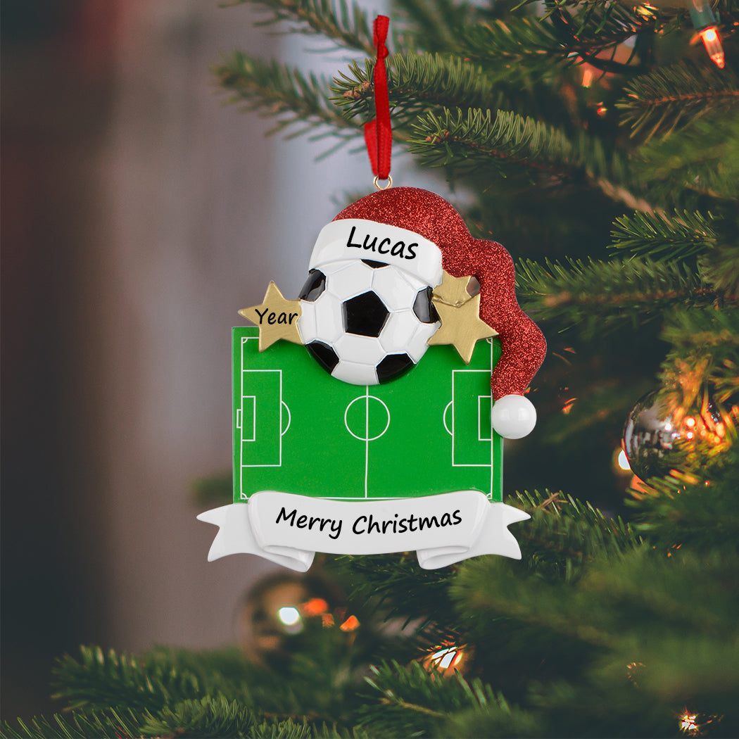 Personalized Mr. Soccer Field Christmas Ornament