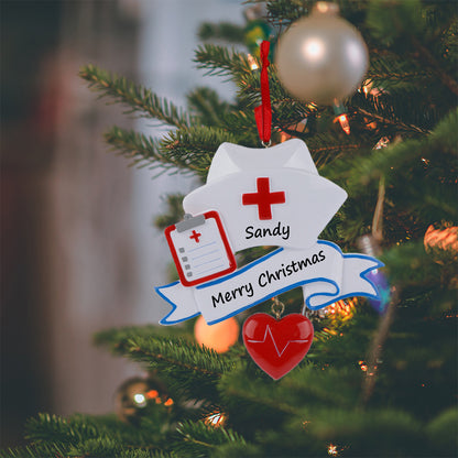 Personalized Nurse Hat Christmas Ornament