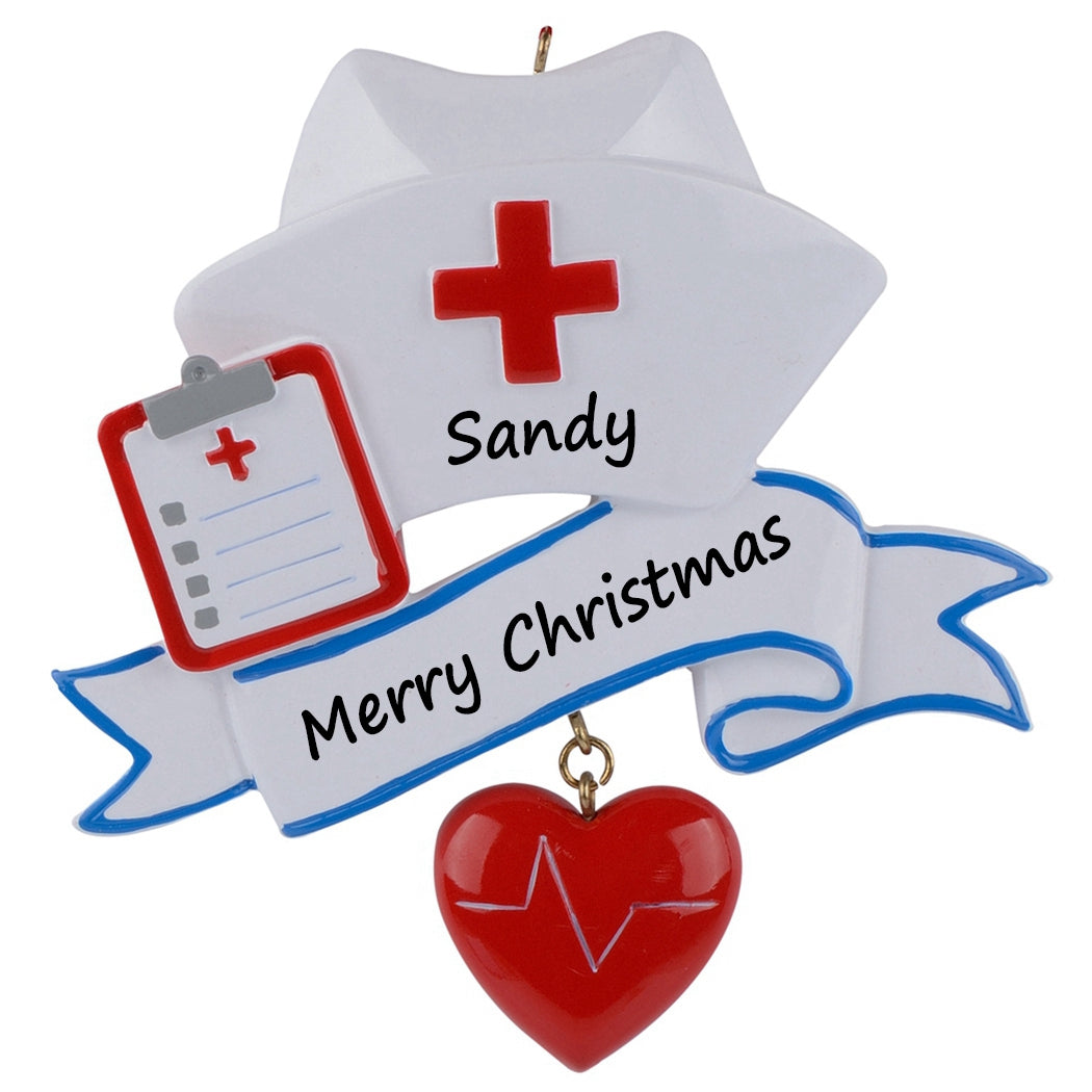 Personalized Nurse Hat Christmas Ornament