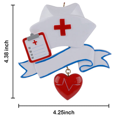 Personalized Nurse Hat Christmas Ornament