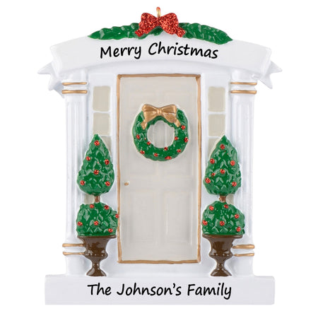 Personalized Off-White Front Door New Home Christmas Ornament
