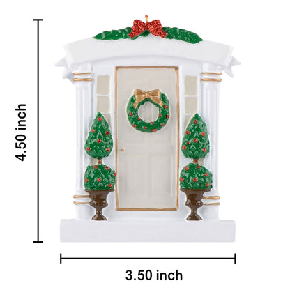 Personalized Off-White Front Door New Home Christmas Ornament