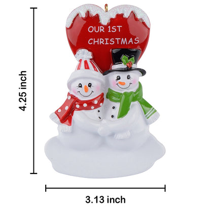 Our 1st Christmas Snowman Couple Christmas Ornament