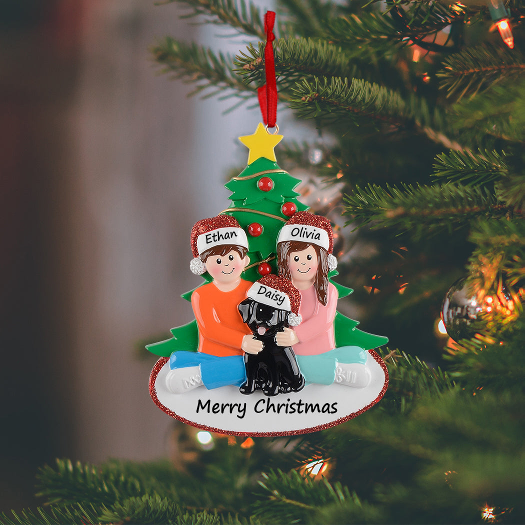 Personalized Our Best Dog Couple Christmas Ornament - Black Dog