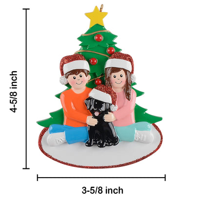 Personalized Our Best Dog Couple Christmas Ornament - Black Dog