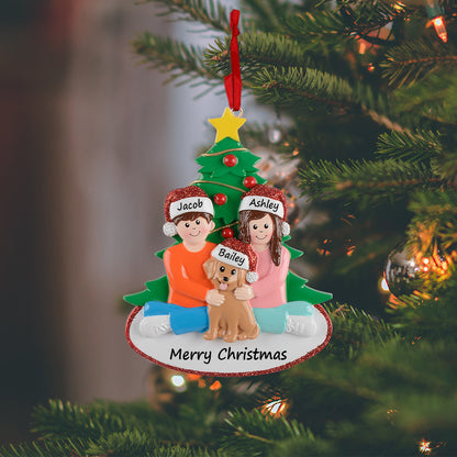 Personalized Our Best Dog Couple Christmas Ornament - Brown Dog