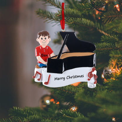 Personalized Piano Boy Ornament