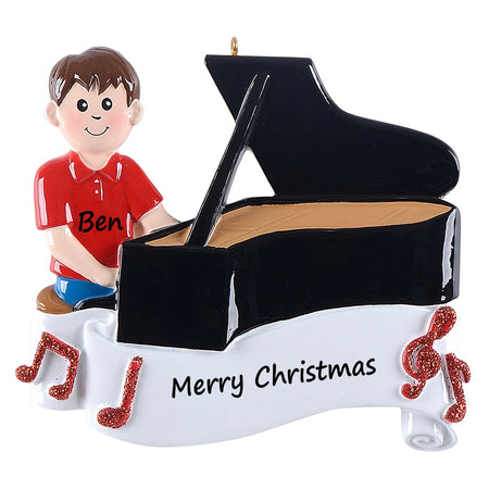 Personalized Piano Boy Ornament