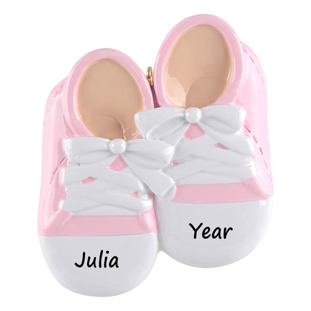 Personalized Pink Baby Shoes Ornament