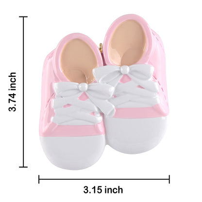 Personalized Pink Baby Shoes Ornament