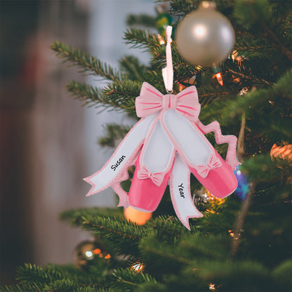 Personalized Pink Ballerina Shoes Ornament