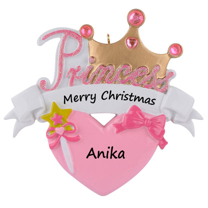 Personalized Pink Princess Crown Ornament