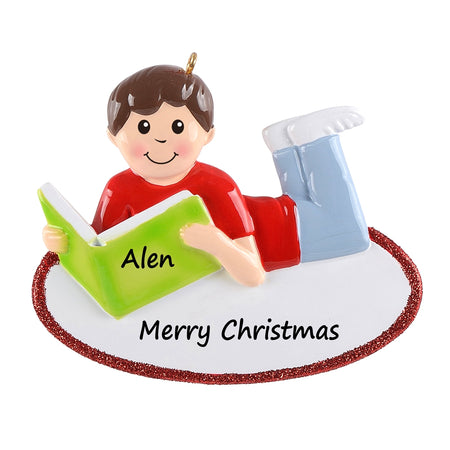 Personalized Reading Boy Ornament