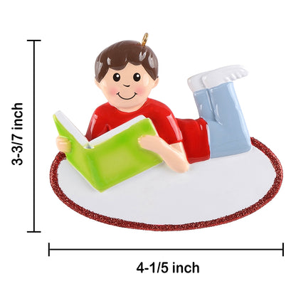 Personalized Reading Boy Ornament