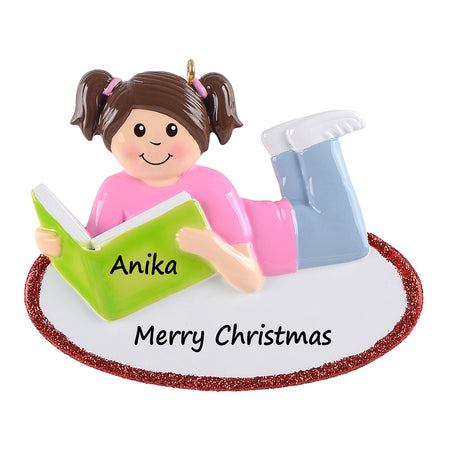 Personalized Reading Girl Ornament