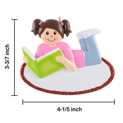 Personalized Reading Girl Ornament