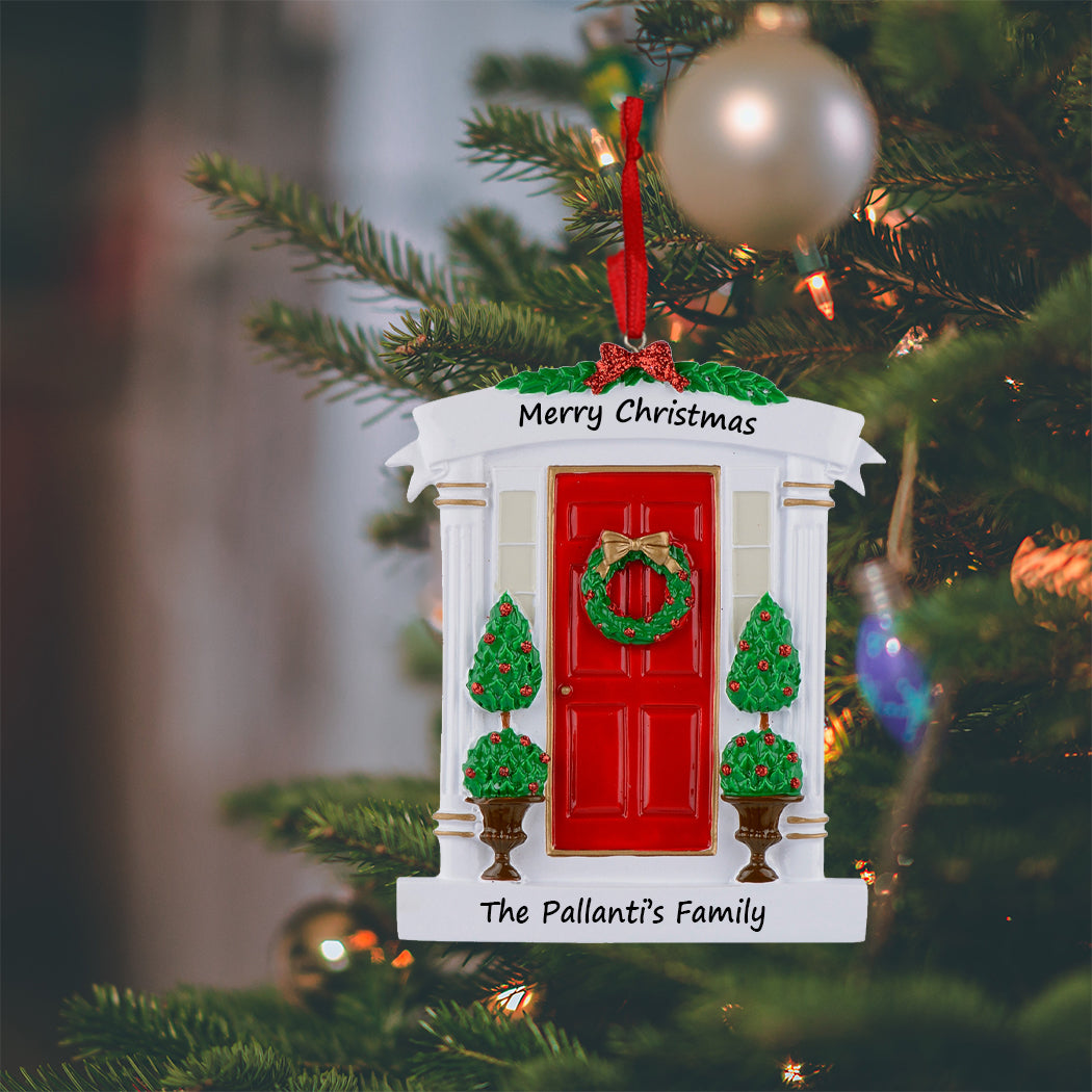 Personalized Red Front Door New Home Christmas Ornament